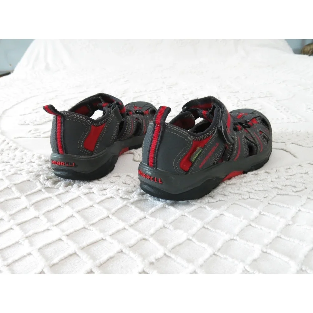 Merrell Hydro Hiker Waterproof Sports Sandals Sz 1 Gray/Red Youth Kids Water